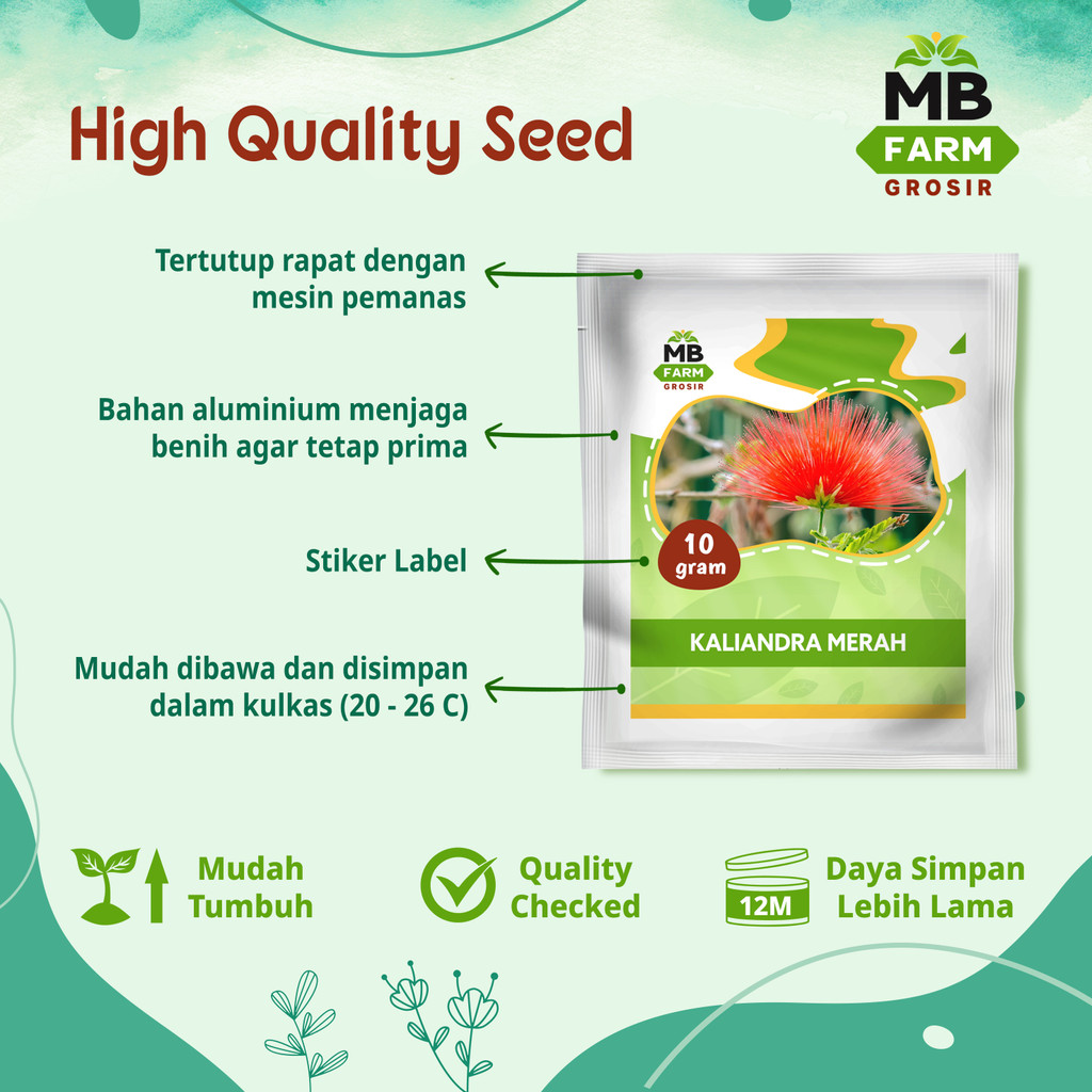 Benih kaliandra merah super high quality 10 gram / bibit pakan ternak kaliandra / benih tanaman kali