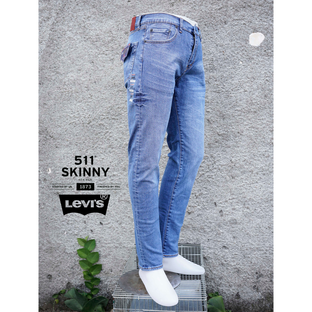 Levis 511 Stretch Skinny Jeans Pria - Celana Panjang Pria Blue Series - FREE TOTEBAG