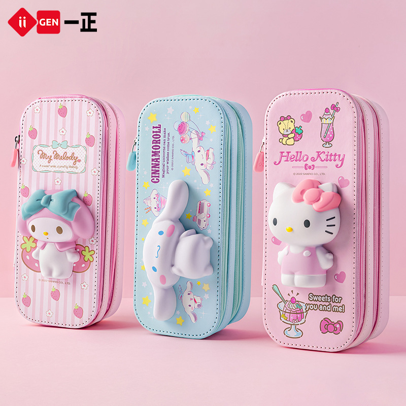 TEMPAT PENSIL 3D SQUISHY SANRIO  PENCIL CASE CINNAMOROLL KUUROMI MELODY