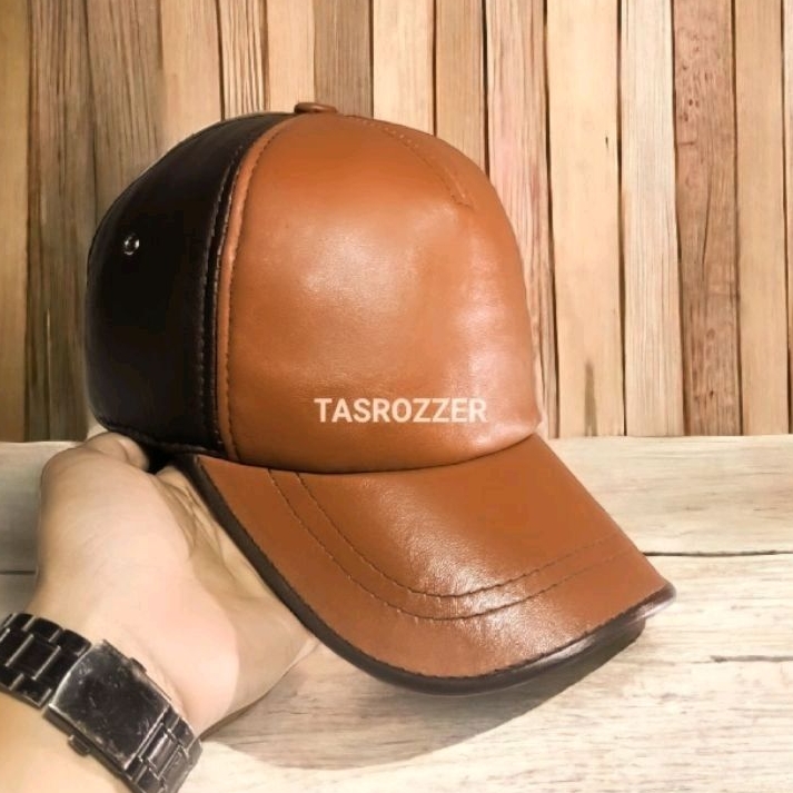 Topi kulit asli pria model keren