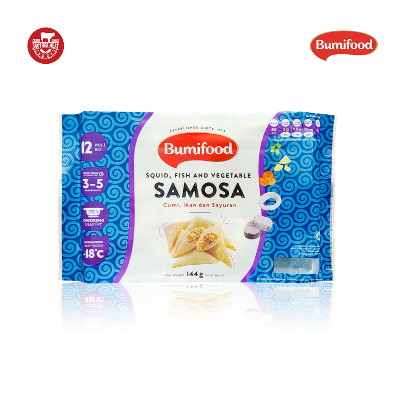 Olahan Seafood &amp; Sayuran, Bumifood Samosa 144gr Halal