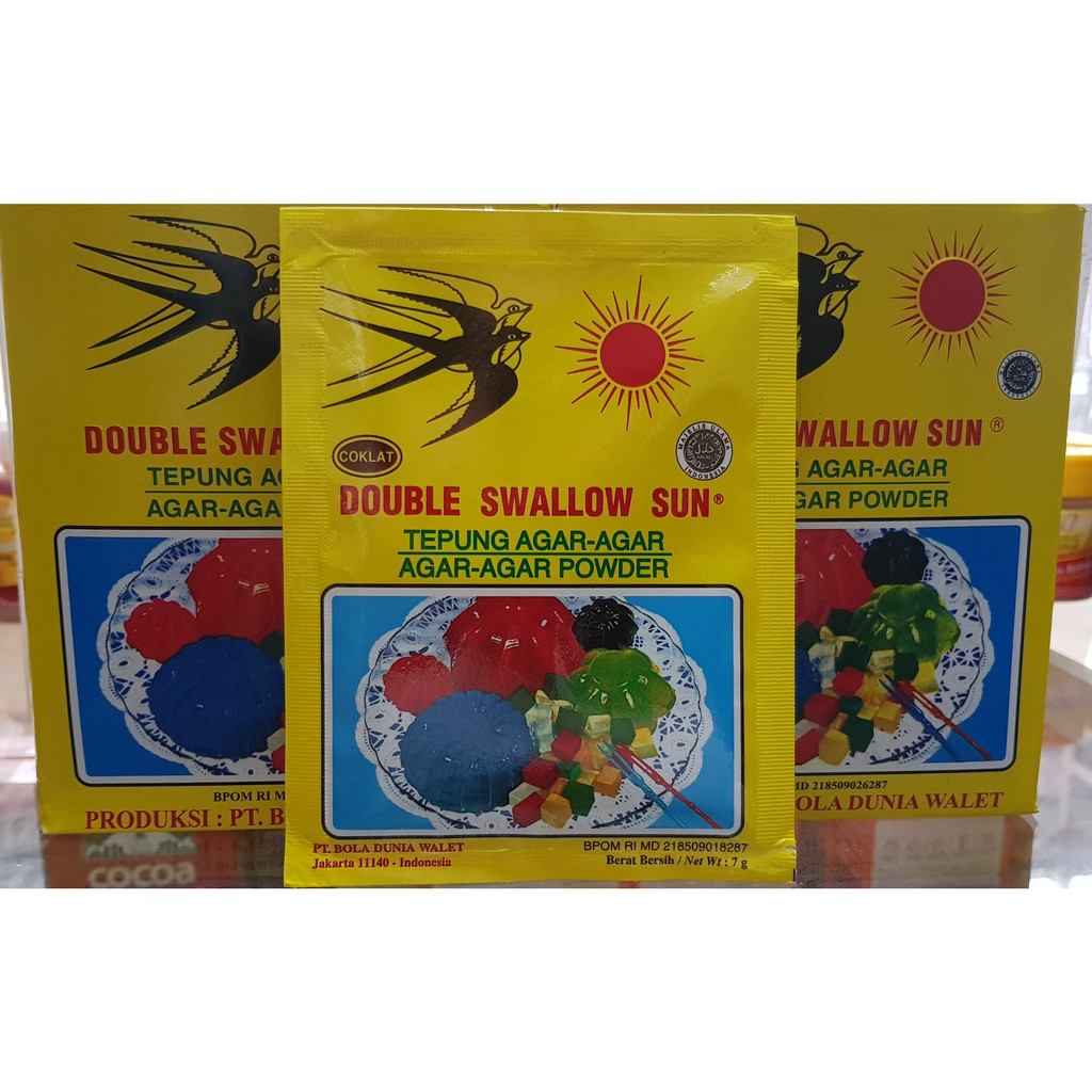 

AGAR-AGAR Double Swallow Sun Sachet 7 gram / Tepung Agar-agar