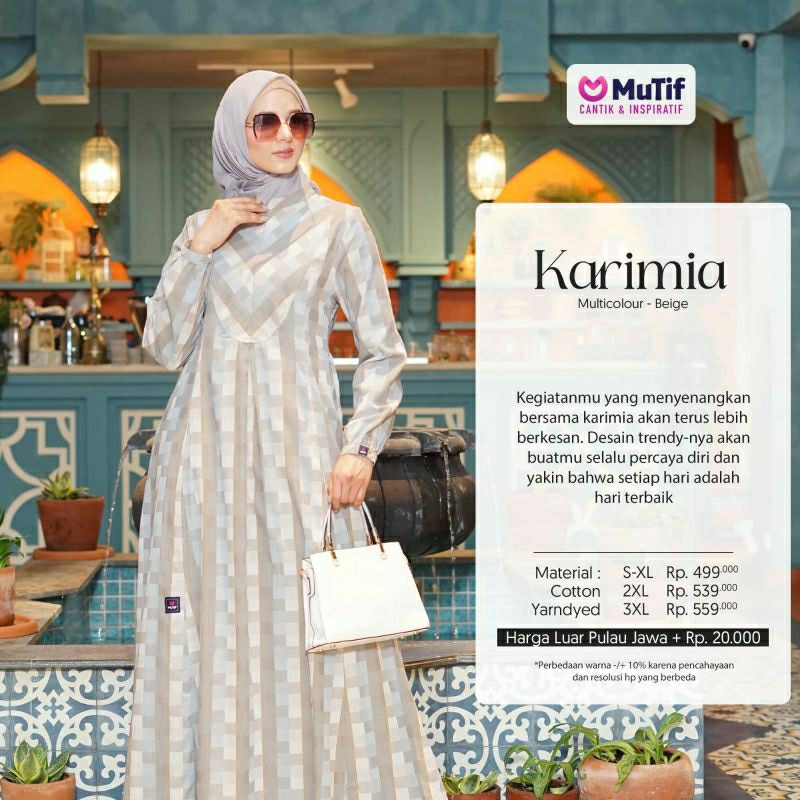 Mutif Sarimbit Karimia Multicolour Beige Multy Brown Mutif Man Karim Little Karimia Karim Baju Muslim Gamis Sarimbit Keluarga Family Series Terbaru Ori Lebaran 2023