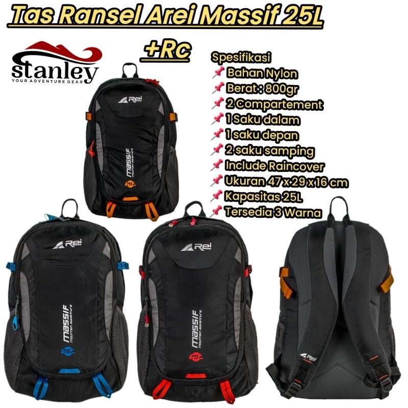 Tas Ransel Rei Massif 25L /  Daypack Rei ORI / Tas Punggung / tas napoli 01 / tas centurion 04 / tas