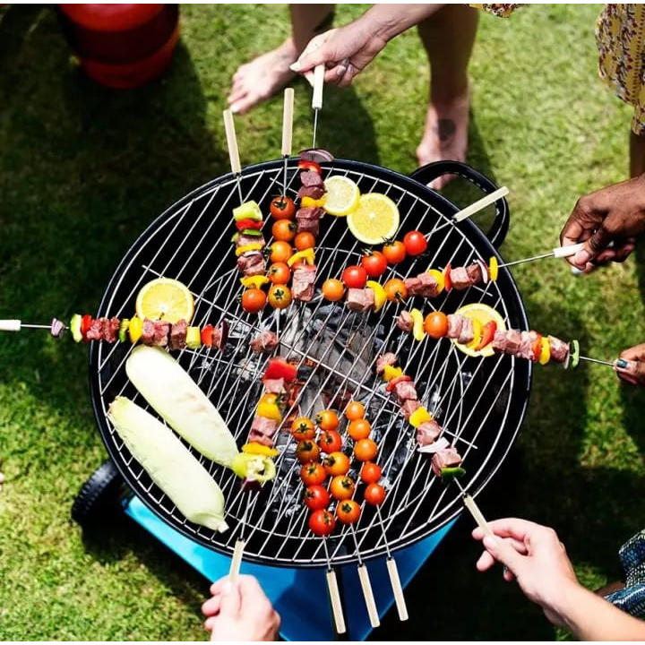 Bisa COD Alat Tusuk Sate Stainless Pemanggang tusukan daging baberque anti karat