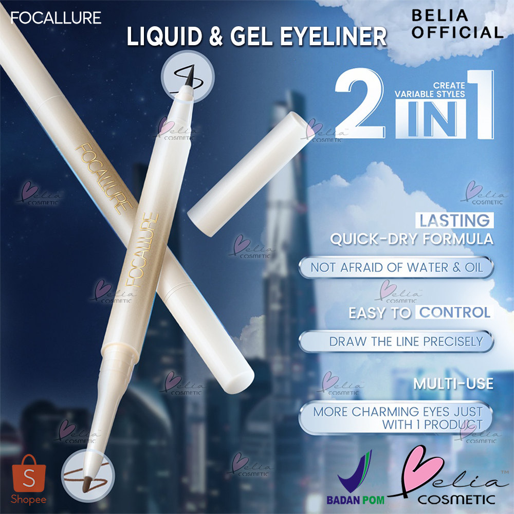 ❤ BELIA ❤ FOCALLURE Long Lasting Eyeliner FA240 | #ModernUrban 2 IN 1 Liquid &amp; Gel Eyeliner | High Pigment | BPOM
