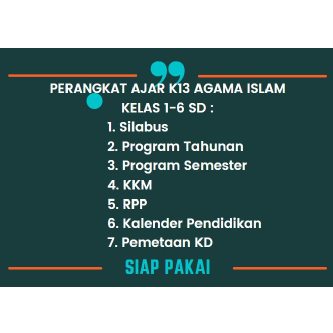 Perangkat Pembelajaran K13 PAI BP Kelas 1-6 SD Semester 1 &amp; 2 (Sudah Dijilid) - Jasa Cetak