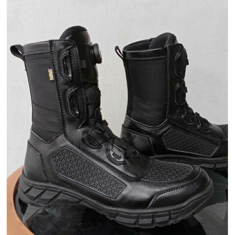 Sepatu Pdl Kulit Sapi Tali Putar Boa Parabellum Dinas ABRI TNI Polri Polisi Satpam Security Satpolpp