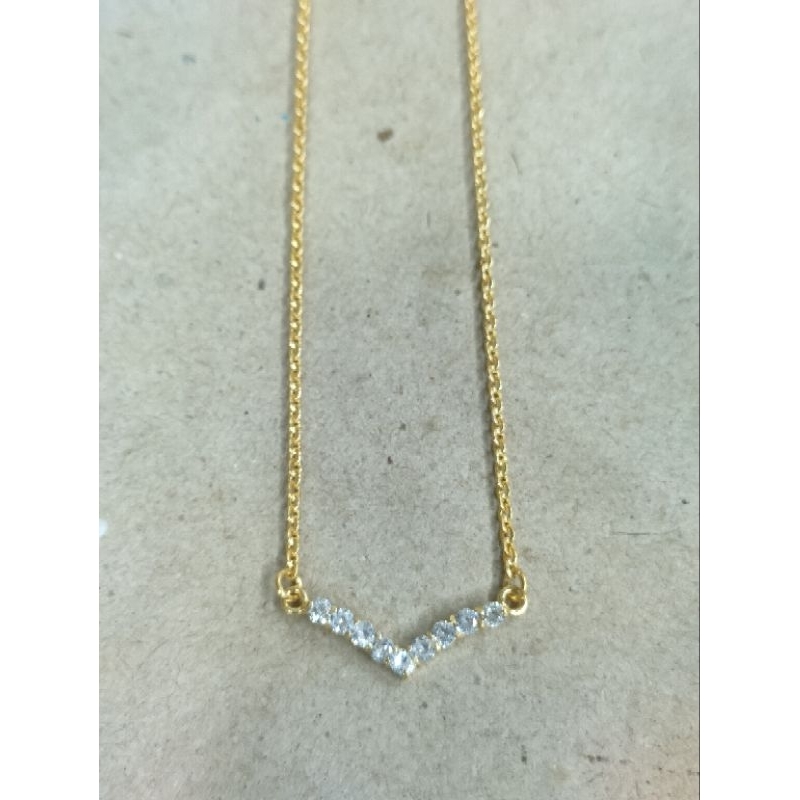 kalung nori V mata putih 4 gram emas muda