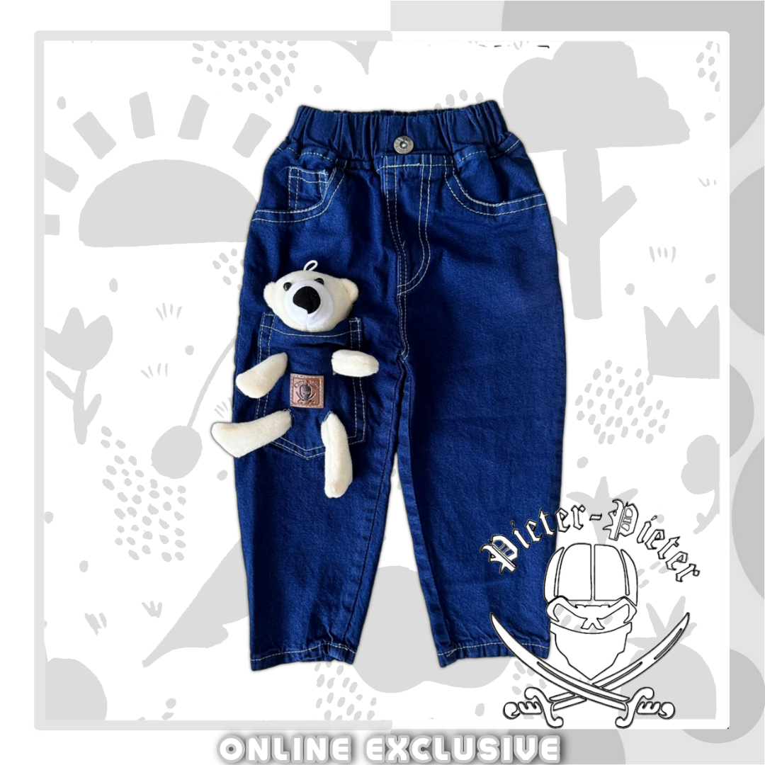 Celana Jeans Anak Cewek Mishel Model Saku Boneka usia 1-13th