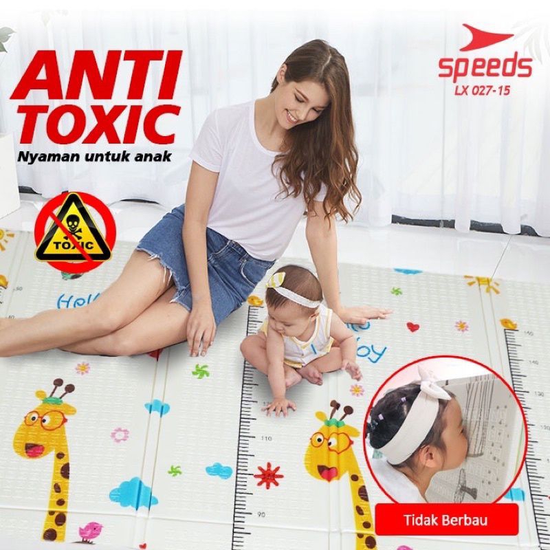 SPEEDS Karpet Lipat Playmat Bayi Karpet Bayi 180x200 cm Matras Bayi Playmat Foam Lipat