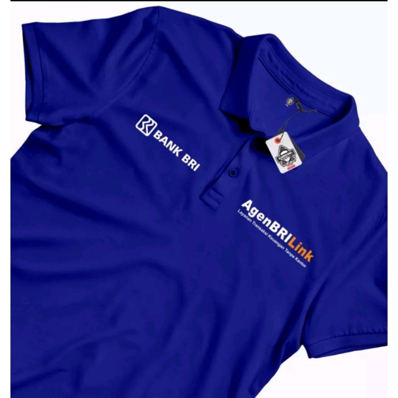 KAOS KERAH AGEN BRILINK POLO SHIRT BANK BRI AGEN BRILINK SERAGAM BRI LINK BORDIR.