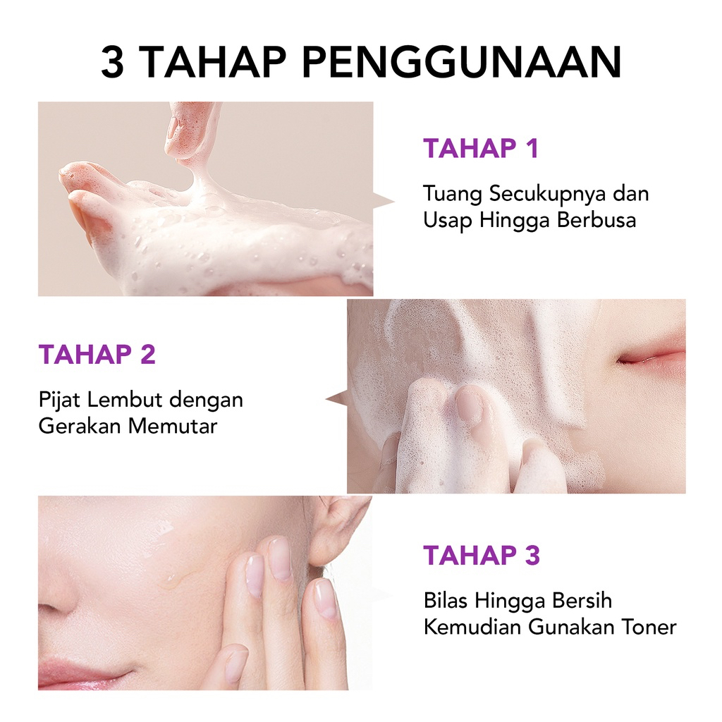 YOU Advanced Youth Purifying Foam Cleanser Indonesia / Pembersih Wajah 100g / Salicylic Acid + Ceramide 1-3-6 + Algae Extract / Mengurangi Minyak Eksfoliator / Sabun Cuci Muka / Anti Aging Penuaan Dini Garis Halus Keriput / Skincare Face Care Y.O.U Series