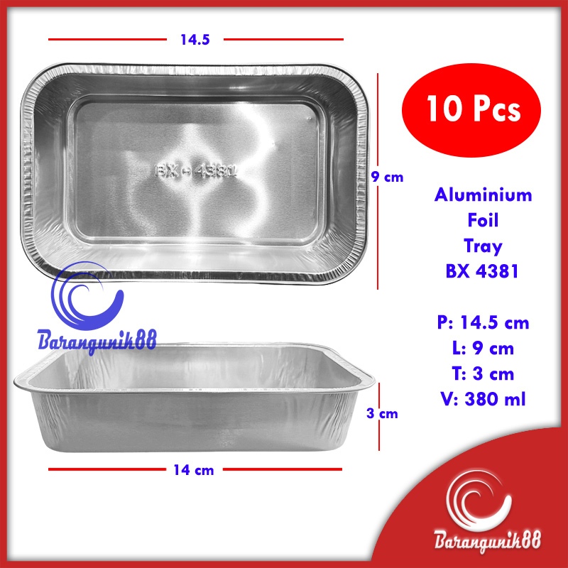 Aluminium Foil Tray BX4381@10pcs Aluminium Foil Cup BX 4381 Kotak Persegi Garuda