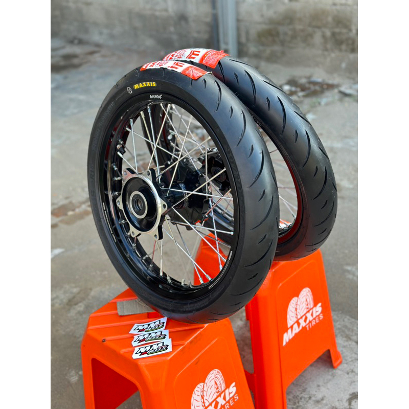 WHEELSET SEMI CACING/HEREX PNP CRF UK 160-185 VELG SCARLET BAN MAXXIS MA R1