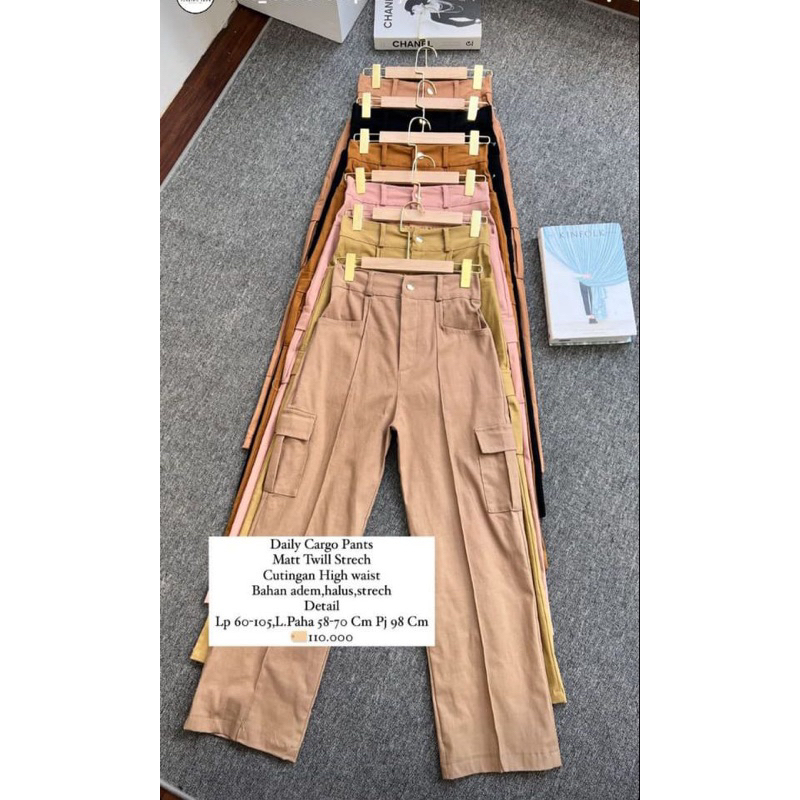 celana kulot cargo wanita twill premium