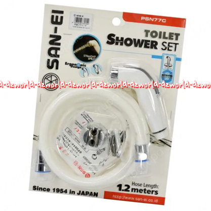 San-Ei Toilet Shower Set PSN77C Kran Cebok Dengan Selang Panjang Selang 1.2meters Keran Untuk Toilet San Ei Sanei Warna Putih