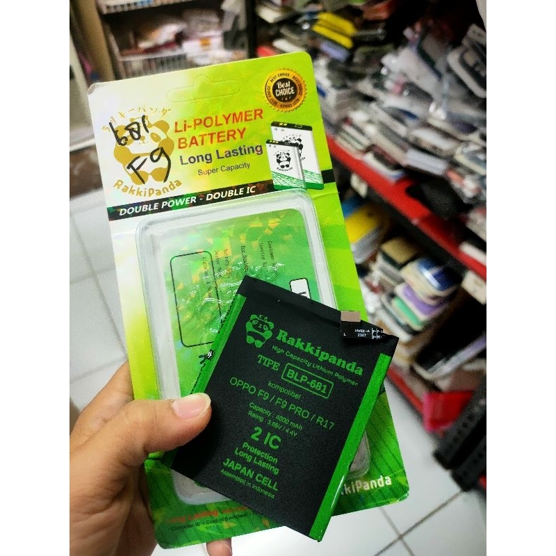 Baterai Rakkipanda Batre Battery Oppo F9 BLP 681 Double Ic Power Protect