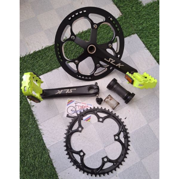 CRANK MERK SLK HOLLOW TECH 2 - 170 MM - BB HT2 BCD 130 MM - 52T - KONDISI SECOND BEKAS 2 BULAN - BON