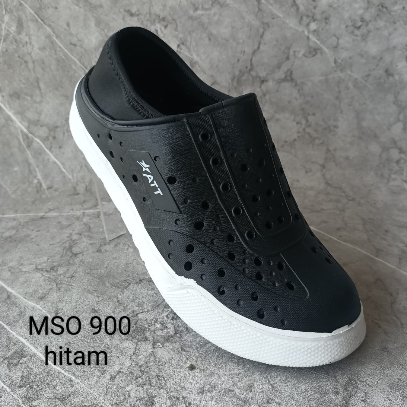 gos ATT MSO 900 Sepatu Pria Karet Anti air Murah Kombinasi Kain Lipat Slip On Ringan Anti Slip