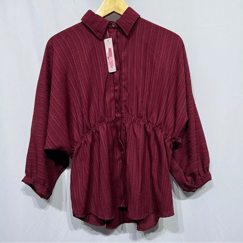 Kemeja Wanita Lady Crush / Alya Shirt Kemeja / Kemeja Oversize / Blouse Kemeja Wanita / Kemeja Lady Crush Depan Kerut