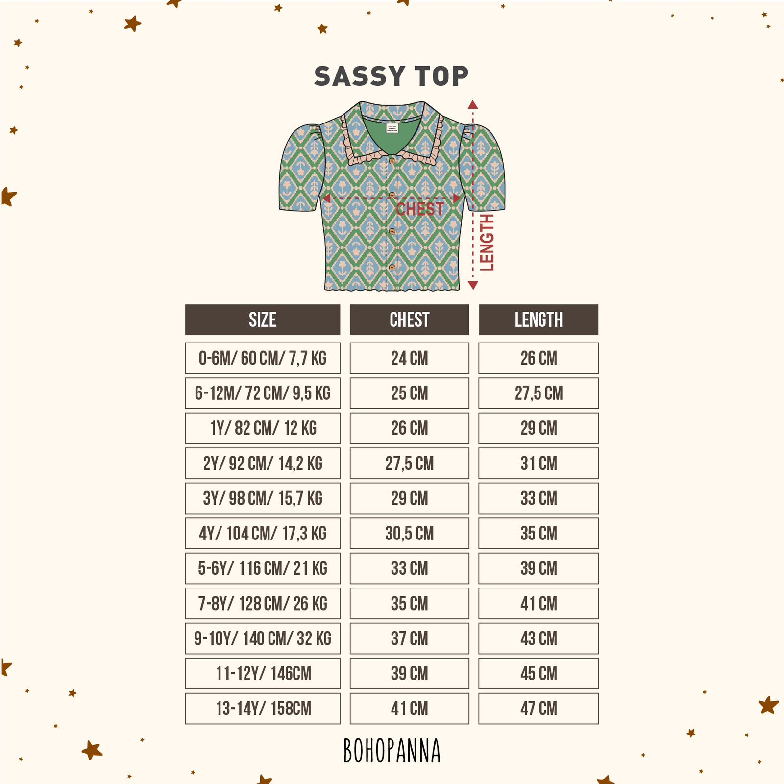 BOHOPANNA SASSY TOP / GIRLS TOP/ ATASAN ANAK