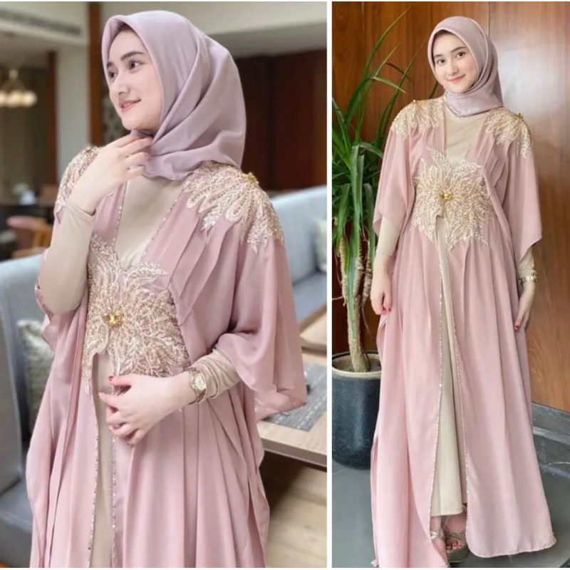 KAFTAN MEWAH CERUTY ARMANY PAYET FREE MANSET &amp; TURBAN