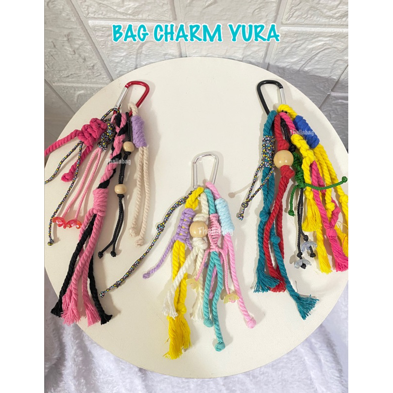 YURA BAG CHARM BY THALIABAG//STRAP BAG MACRAME// HANDMADE// GANTUNGAN// TAS WANITA LUCU// KEYCHAIN// SOVENIR MURAH// COD// RANSEL// TALI PARACODE// KADO