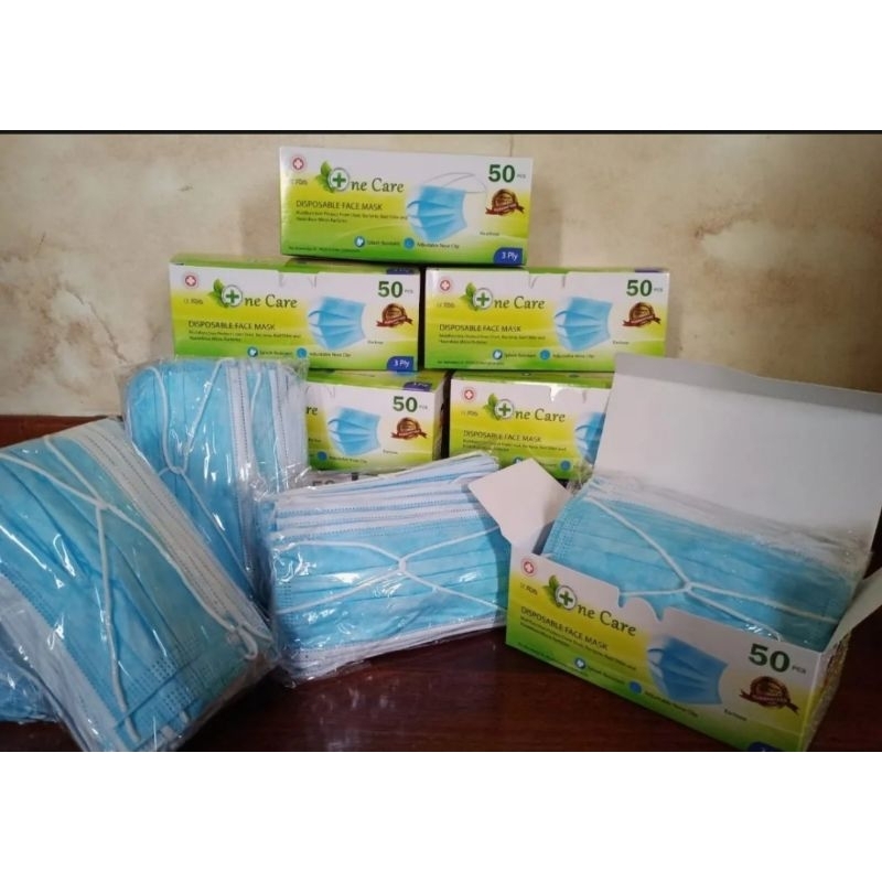 Masker Hijab 3 ply isi 50 pcs Masker Headloop 3 ply isi 50 One Care