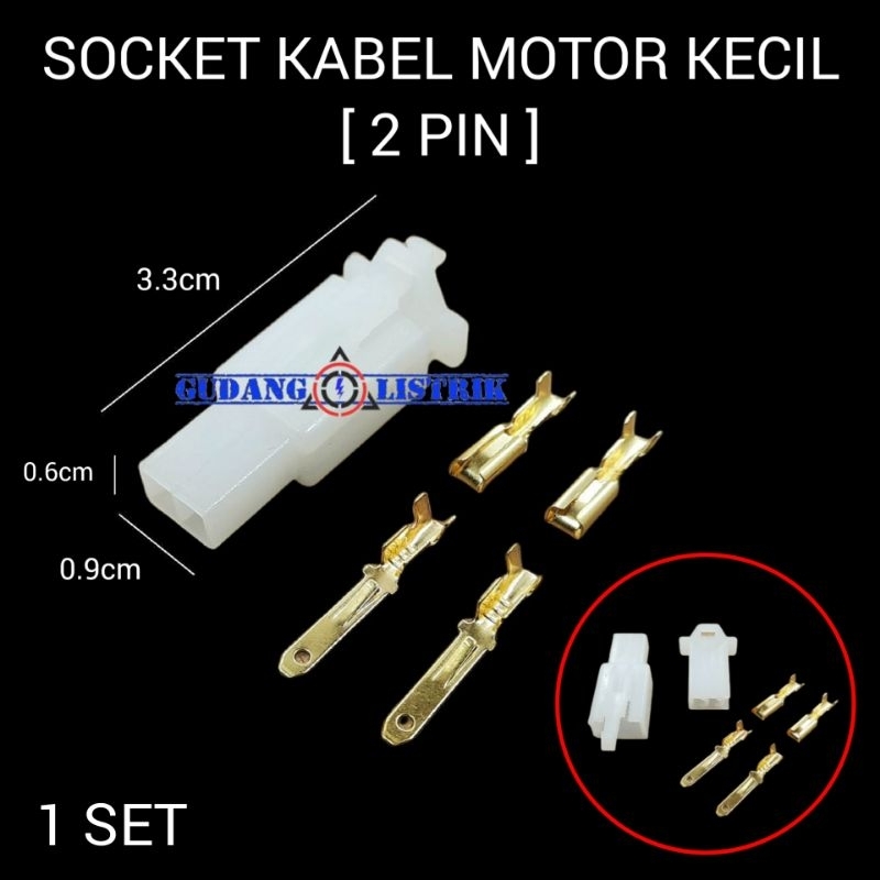 Socket Scun 2 Pin Kecil Soket Kabel Motor Mobil Konektor Kabel Skun