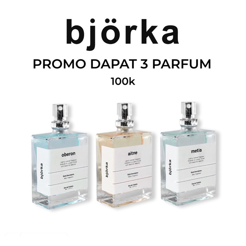 Bjorka Parfum Dapat 3 Parfum Pria Wanita Unisex Original Tahan Lama Murah Perfume Lokal Terlaris Cewek Cowok 35ml