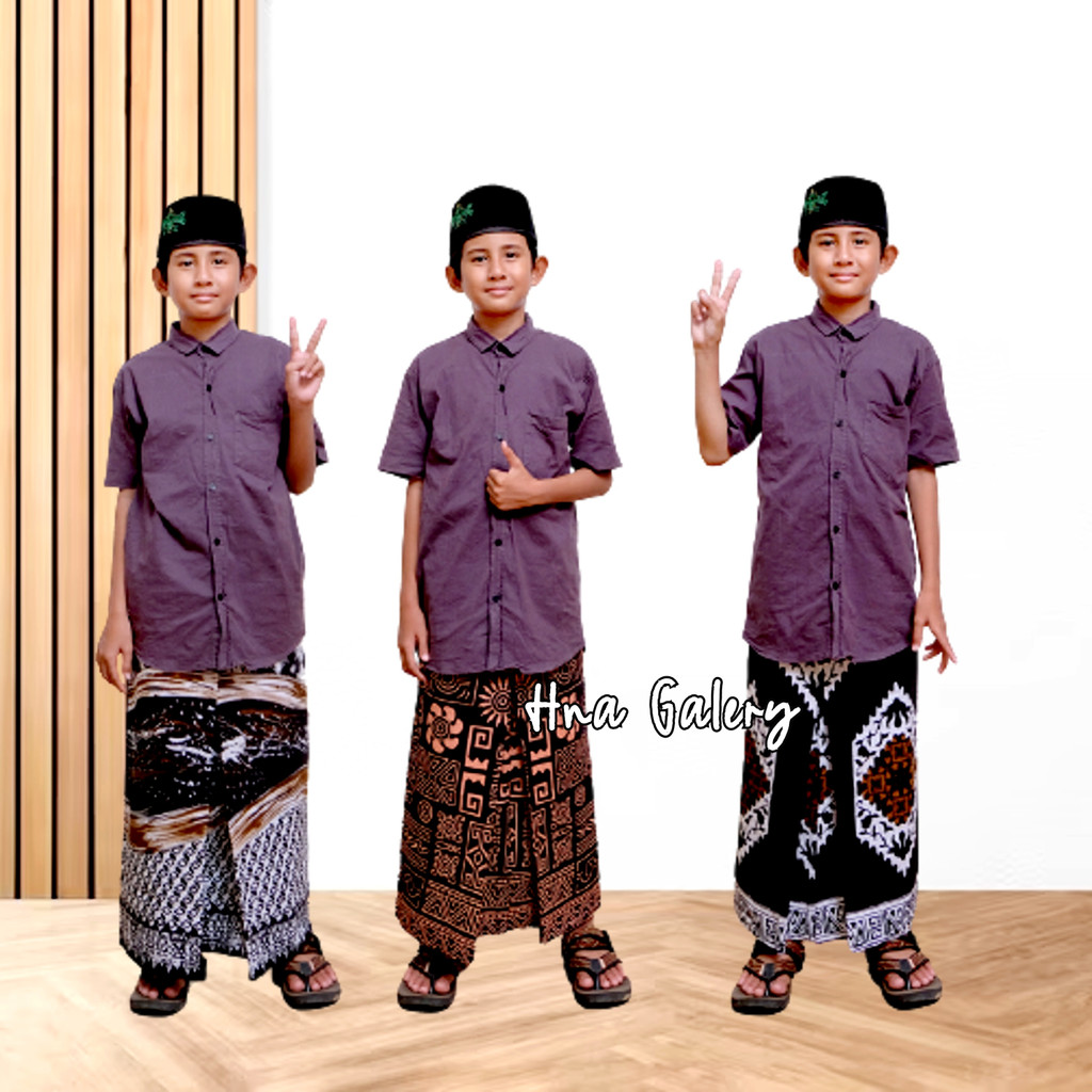 Sarung Instan Anak Laki Laki Usia 2 Sampai 10 Tahun Model Rok Kain Katun Halus Sarung Sholat Bawahan