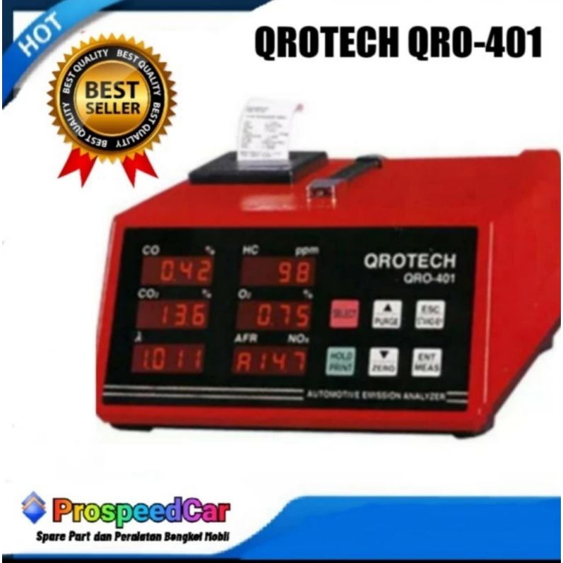 Exhaust Gas Analyzer Qrotech QRO-401 ORIGINAL, Alat Uji Emisi Kendaraan