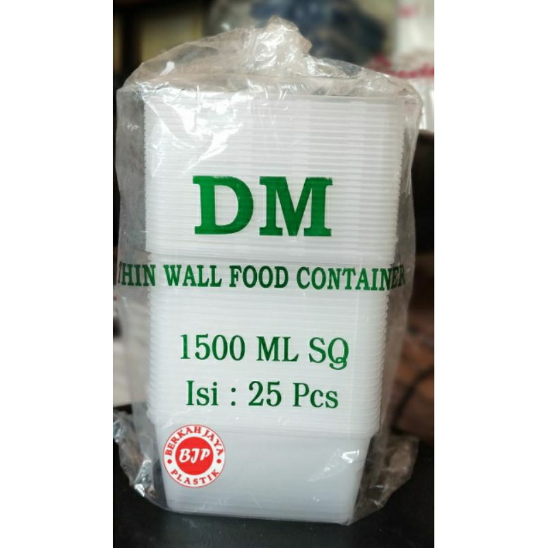 Thinwall box persegi DM 1500 ml / kotak makan DM 1500 ml