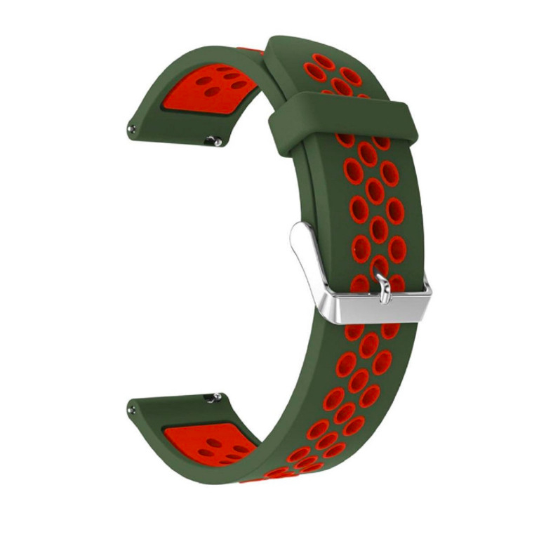 NSB Tali Jam Aukey Model 500911 / 500979 - Strap 20mm Silikon Silver Buckle Sporty