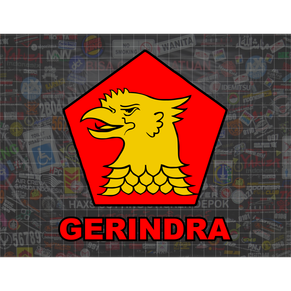 Cutting Sticker Gerindra Ukuran 15 cm untuk mobil