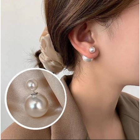 Anting Wanita Sterling Silver Kait Gantung Rumbai Aksesoris Import Korea Anting Fashion Perhiasan Mutiara Elegan