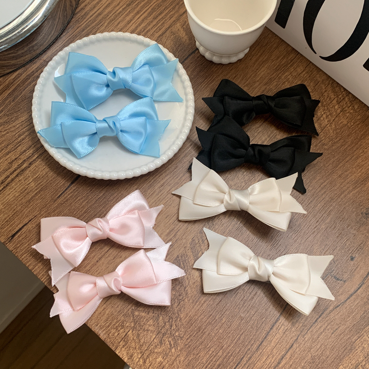 PREMIUM CLASSIC SATIN BOWKNOT HAIRPIN SWEET GIRL BANGS CLIP GIRLY FAIRY HAIR ACCESSORIES AKSESORIS RAMBUT PITA PANJANG KLASIK KPOP KOREA KOREAN HIGH QUALITY JENNIE BLACKPINK STYLE AKSESORIS RAMBUT PITA RIBBON BOW KNOT ANAK GIRL JEPIT JEPITAN