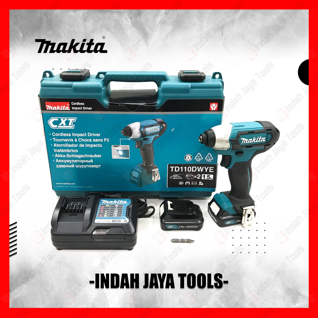 MAKITA TD 110 DWYE Mesin Cordless Impact Driver Bor Obeng Baterai