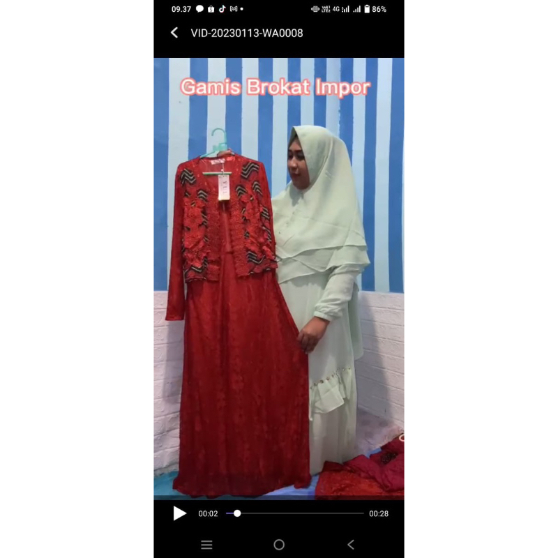 Gamis brokat impor/Gamis kekinian/ Gamis Busui