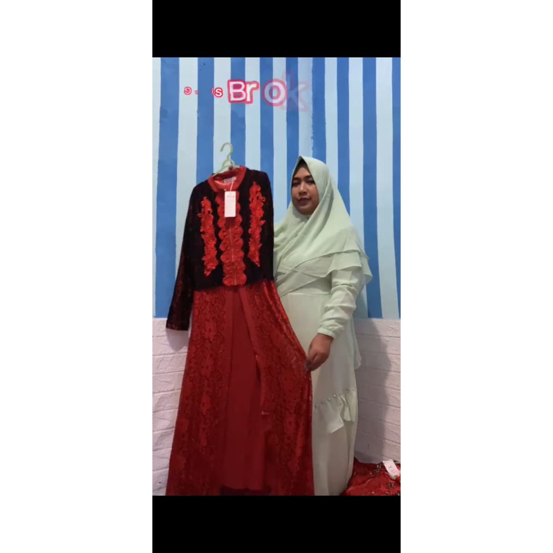 Gamis brokat/Gamis kekinian/Gamis busui