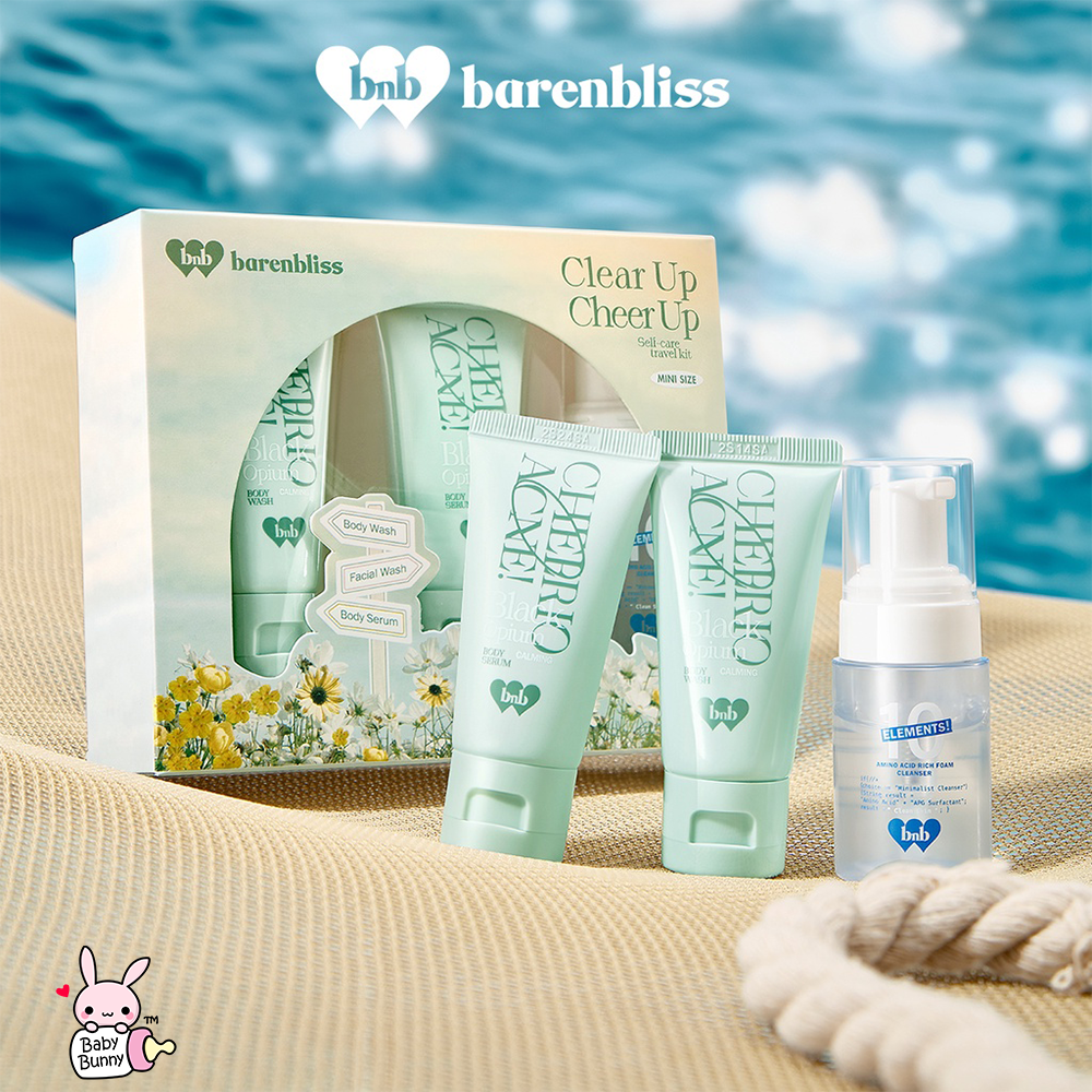 ❤ BELIA ❤ BARENBLISS Clean Up Glow Up Self-Care Travel Kit Mini Size | BNB Body Wash Body Serum Foam Cleanser | B&amp;B | BPOM