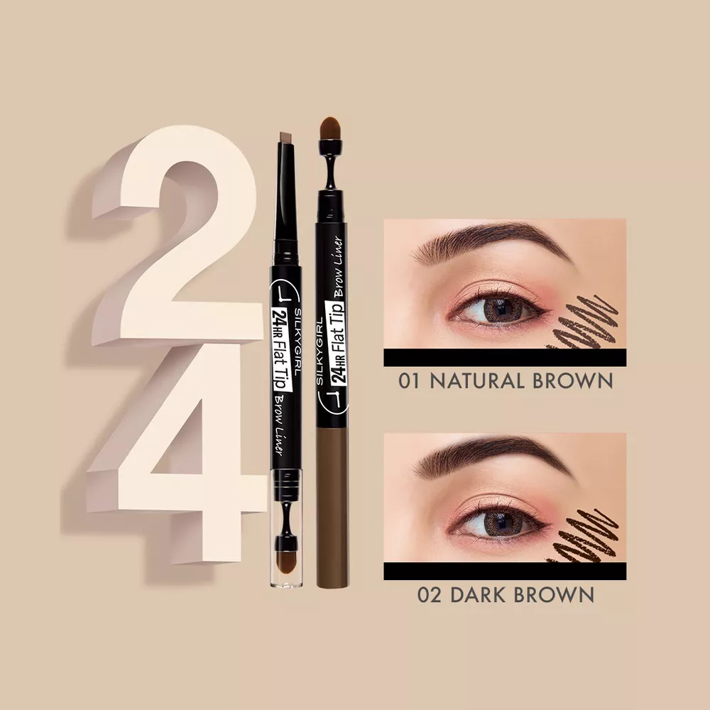 ❤️ MEMEY ❤️ SILKYGIRL 24Hour Flat Tip Brow Liner