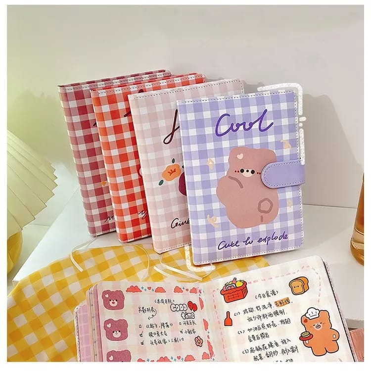 Buku Journalling | Buku Dairy Jurnaling Karakter Lucu | Notebook Diary Agenda A5 Bear Cute