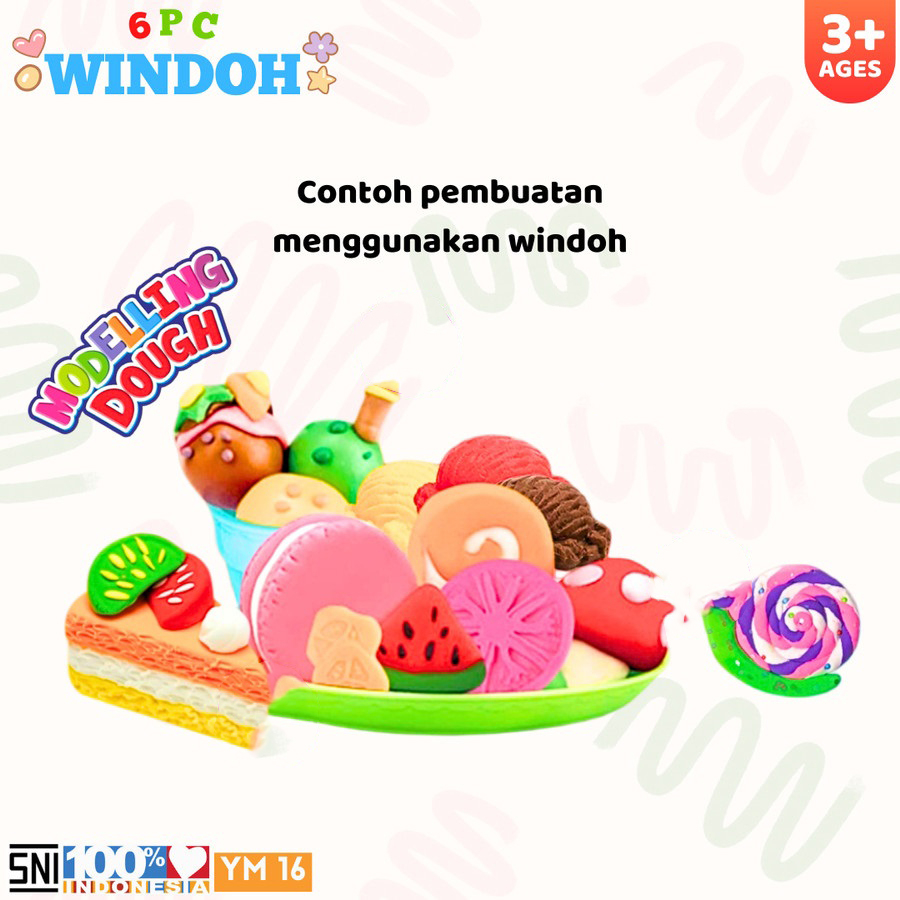 Mainan Windoh Modelling Dough isi 6pcs YM16