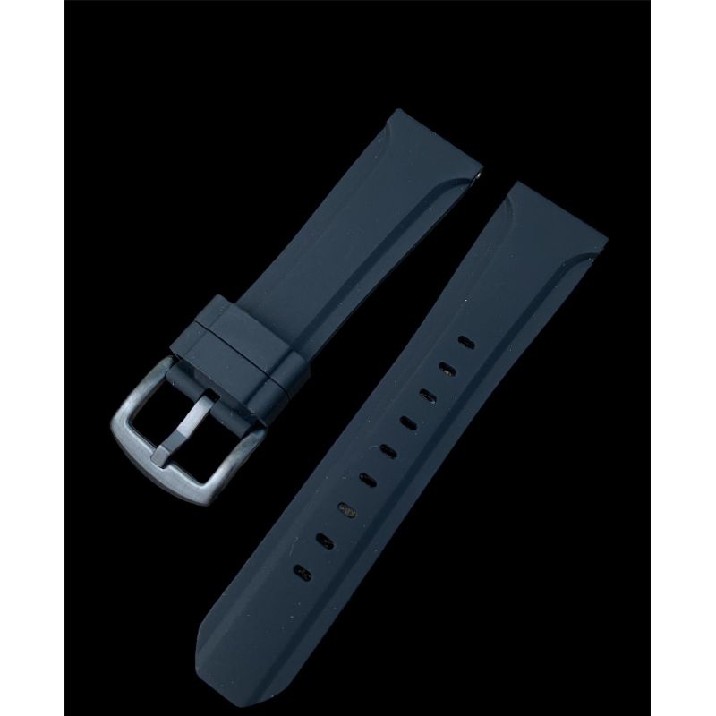 Strap tali jam tangan silicon lembut full hitam Size lug 24mm