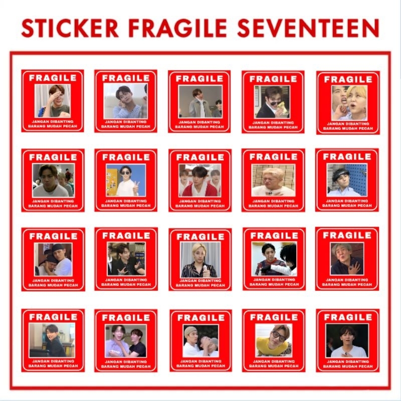 Sticker Fragile Kpop Seventeen