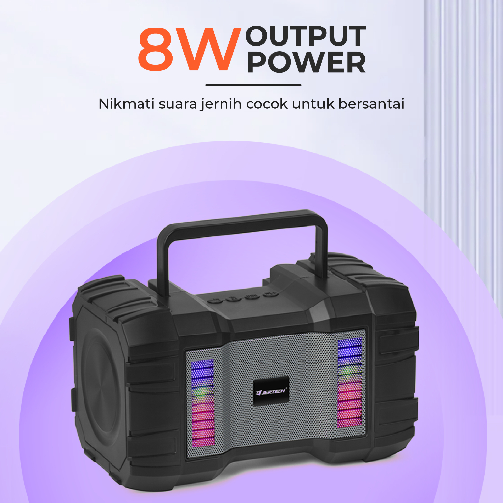 VNN188 Speaker Bluetooth 5.1 Jertech RGB Light Bass Sound Portable - ACS