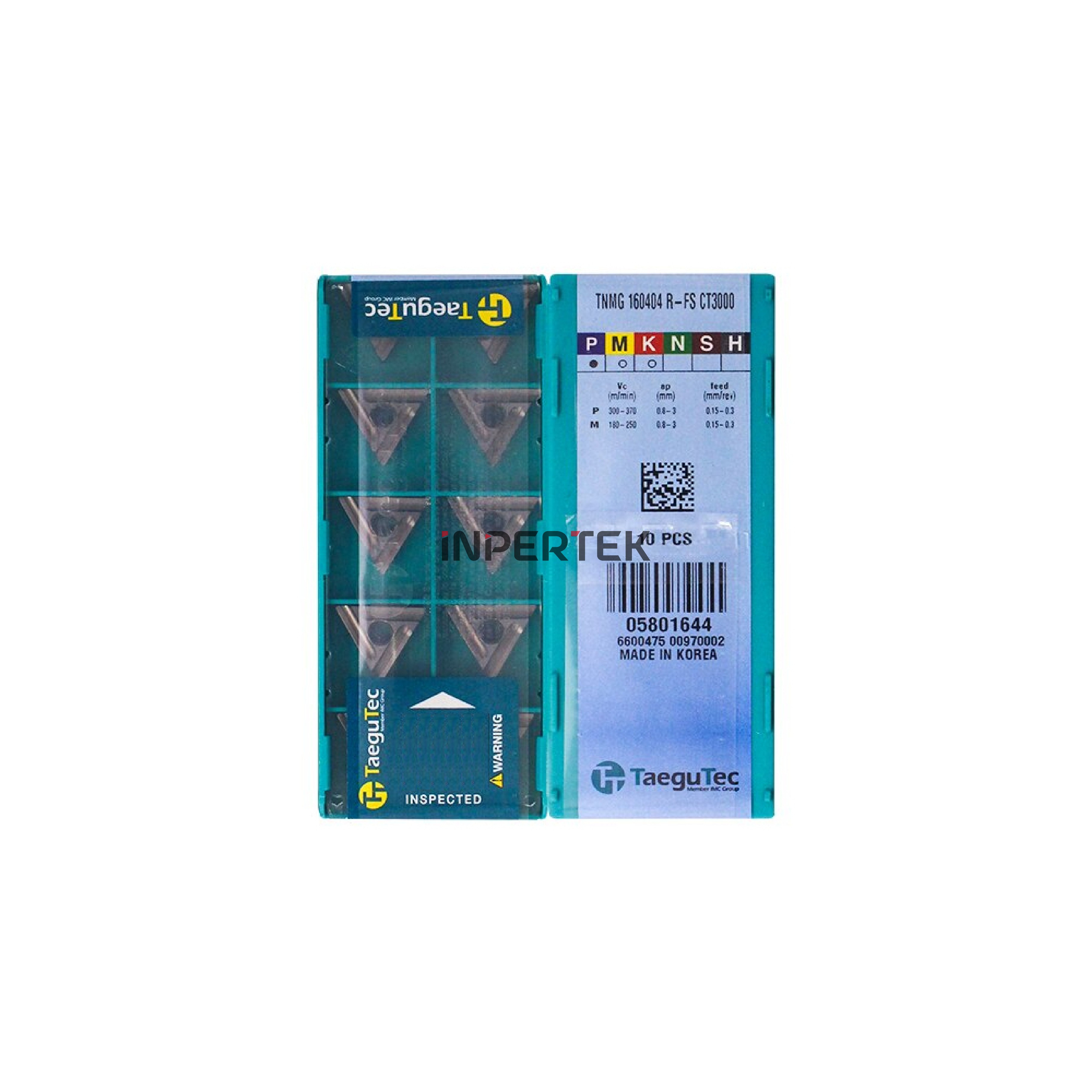 Insert TNMG 160404 R-FS TAEGUTEC Pahat Bubut TNMG 16 04 04 Mata TNMG160404R-FS