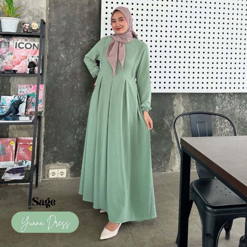 YUANA DRESS SIMPEL_ REMPEL MODEL TERBARU